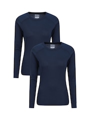 Mountain Warehouse Blue Womens Talus Thermal Tops 2 Pack - Image 1 of 5