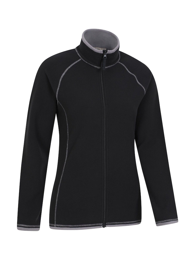 Schwarz - Mountain Warehouse Damen Montana Fleecejacke mit durchgehendem Reißverschluss - Bild 2 von 5