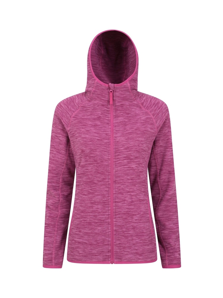 وردي - Mountain Warehouse Womens Lleyn Melange Full Zip Fleece Hoodie - صورة 1 من 5