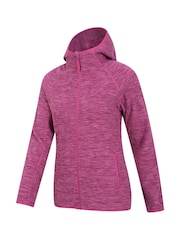 وردي - Mountain Warehouse Womens Lleyn Melange Full Zip Fleece Hoodie - صورة 4 من 5