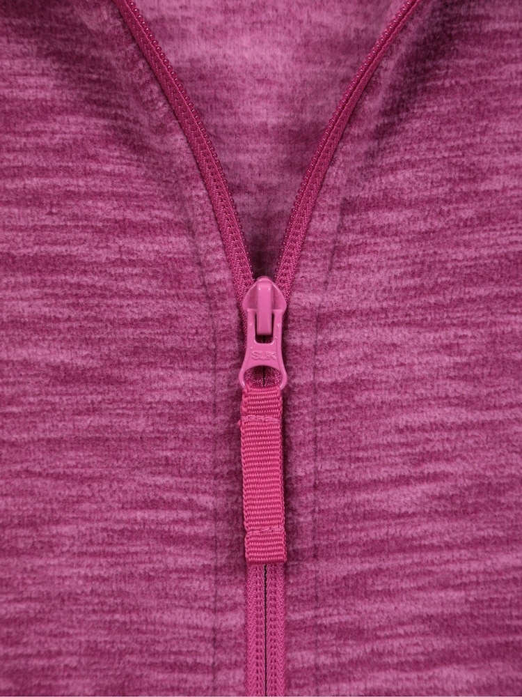 وردي - Mountain Warehouse Womens Lleyn Melange Full Zip Fleece Hoodie - صورة 5 من 5