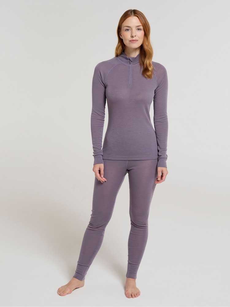 Mountain Warehouse Purple Womens Merino Zip Neck Thermal Top - Image 2 of 9