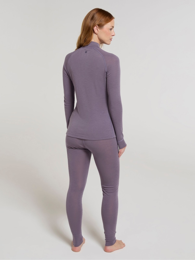Mountain Warehouse Purple Womens Merino Zip Neck Thermal Top - Image 3 of 9