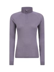 Mountain Warehouse Purple Womens Merino Zip Neck Thermal Top - Image 5 of 9