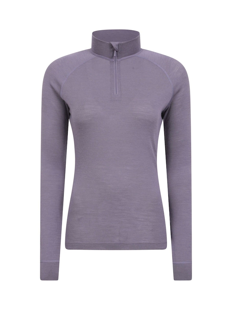 Mountain Warehouse Purple Womens Merino Zip Neck Thermal Top - Image 5 of 9