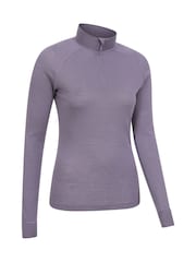 Mountain Warehouse Purple Womens Merino Zip Neck Thermal Top - Image 6 of 9