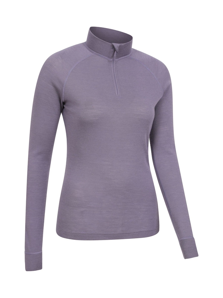 Mountain Warehouse Purple Womens Merino Zip Neck Thermal Top - Image 6 of 9