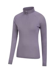 Mountain Warehouse Purple Womens Merino Zip Neck Thermal Top - Image 7 of 9