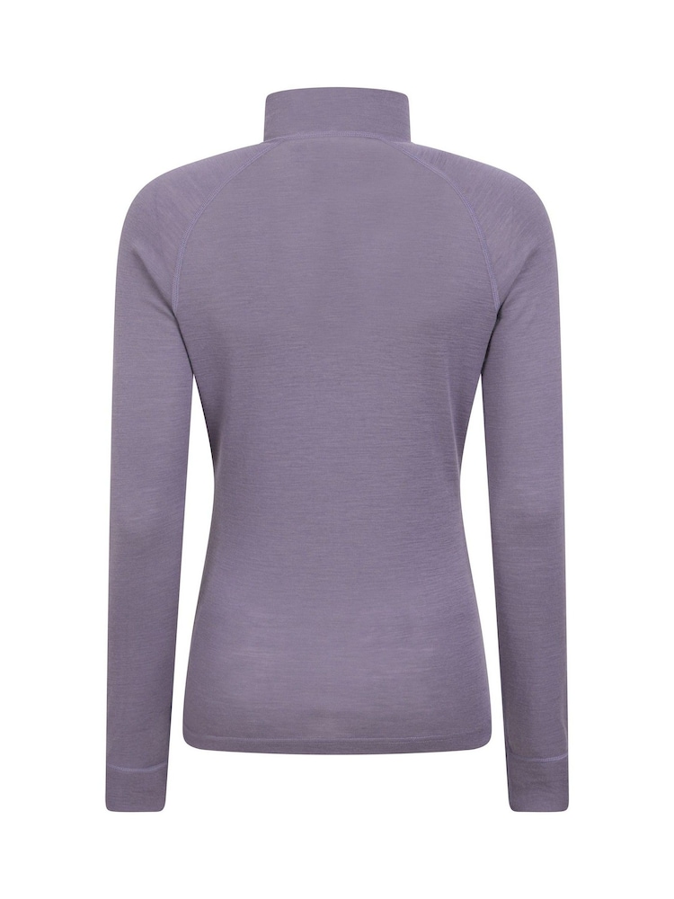 Mountain Warehouse Purple Womens Merino Zip Neck Thermal Top - Image 8 of 9