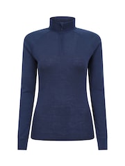 Mountain Warehouse Light Blue Womens Merino Zip Neck Thermal Top - Image 1 of 5