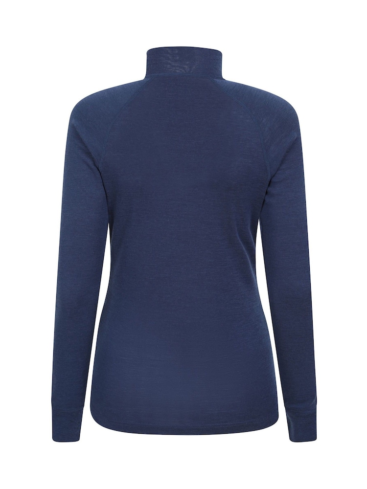 Mountain Warehouse Light Blue Womens Merino Zip Neck Thermal Top - Image 2 of 5