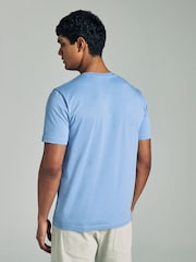 Lichtblauw - Slim Fit - Essentieel katoenen T-shirt met ronde hals - Image 3 of 6