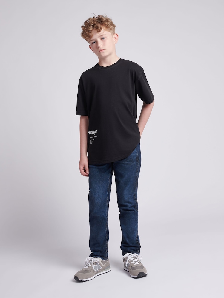 Wrangler Black Boys Photographic 100% Cotton T-Shirt - Image 2 of 8