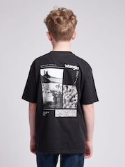 Wrangler Black Boys Photographic 100% Cotton T-Shirt - Image 3 of 8