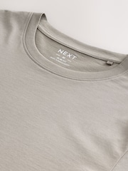 Neutral Stone Slim Fit Essential Crew Neck Cotton T-Shirt - Image 8 of 8