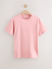 Pink Light Slim Fit Essential Crew Neck Cotton T-Shirt - Image 1 of 3