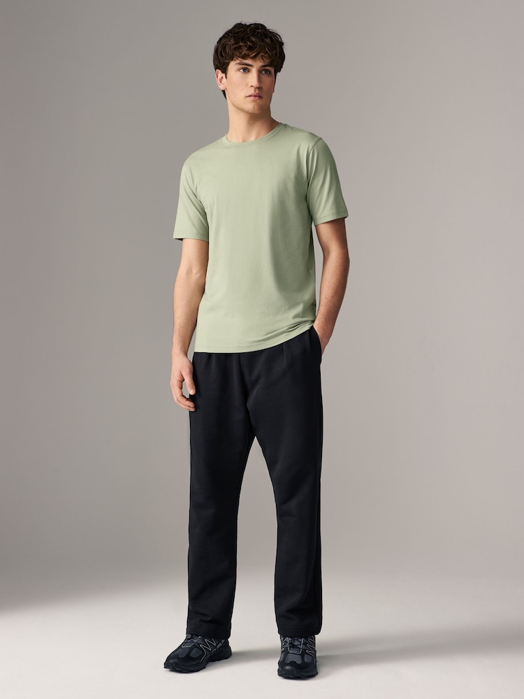 Saliegroen - Slim Fit - Essentieel katoenen T-shirt met ronde hals - Image 3 of 7