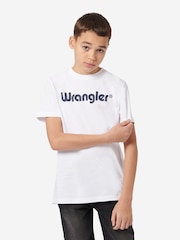 Wrangler White Boys Tubular 100% Cotton T-Shirt - Image 1 of 6