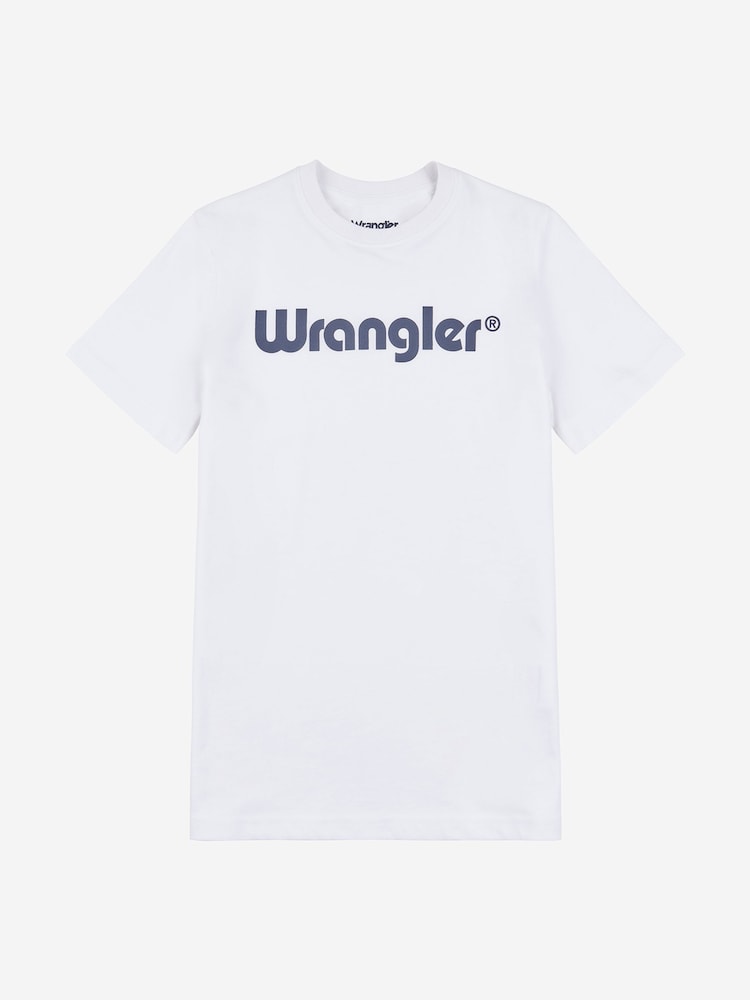 Wrangler White Boys Tubular 100% Cotton T-Shirt - Image 4 of 6