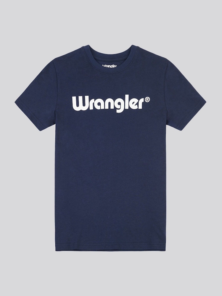 Wrangler Blue Boys Tubular 100% Cotton T-Shirt - Image 1 of 3