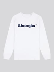 Wrangler White Boys Long Sleeve Tubular 100% Cotton T-Shirt - Image 1 of 3