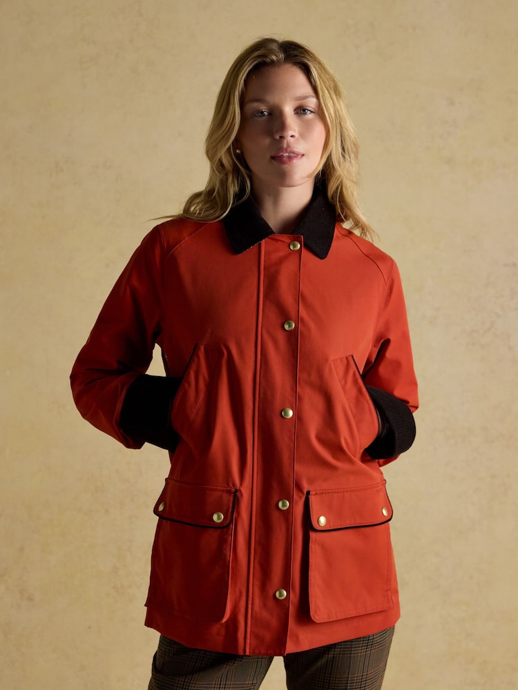 Joules Katherine Burnt Orange Waterproof Heritage Coat - Image 1 of 12 Joules Katherine Burnt Orange Waterproof Heritage Coat - Image 1 of 12