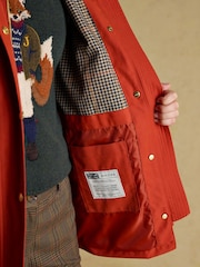 Joules Katherine Burnt Orange Waterproof Heritage Coat - Image 10 of 12