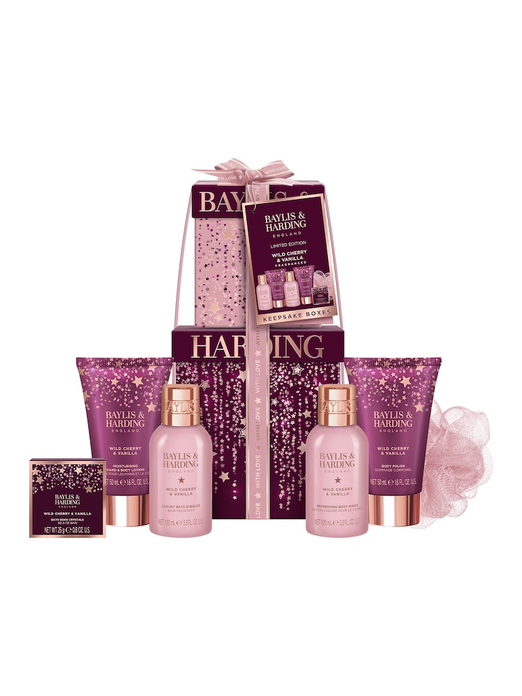 Baylis & Harding Wild Cherry & Vanilla Luxury Pamper Present Gift Set - Image 1 of 5 Baylis & Harding Wild Cherry & Vanilla Luxury Pamper Present Gift Set - Image 1 of 5