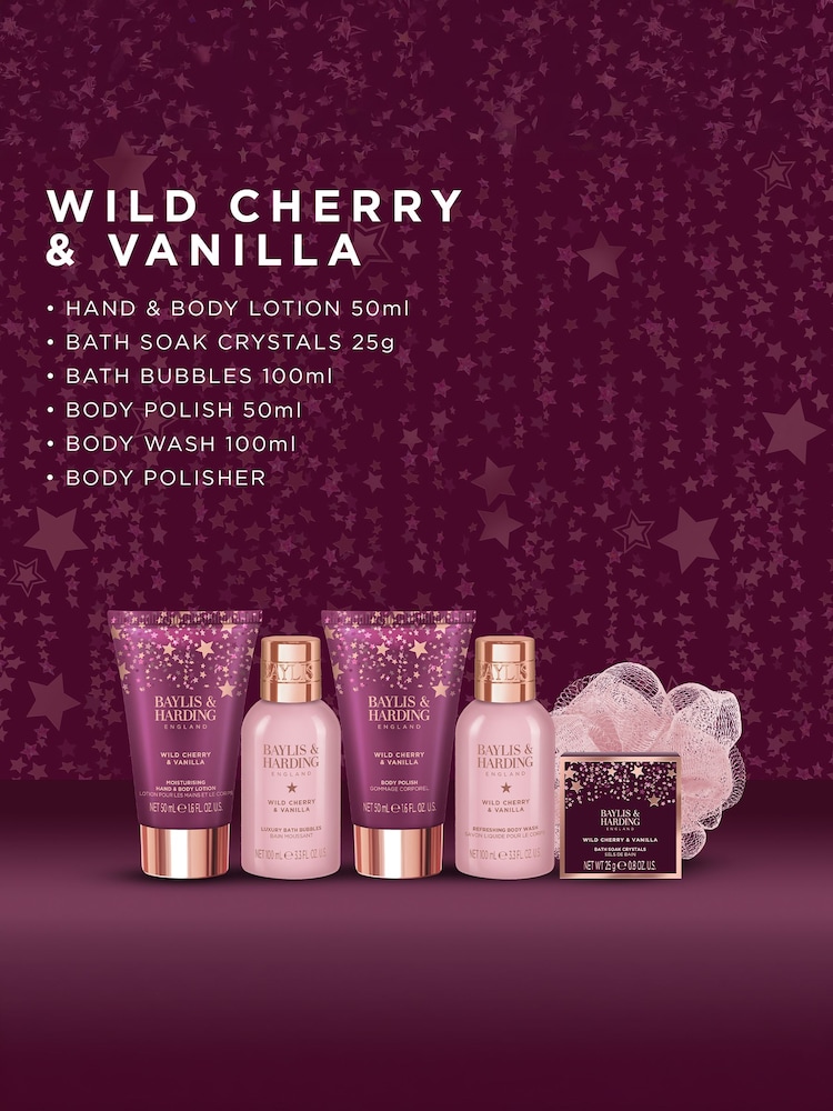 Baylis & Harding Wild Cherry & Vanilla Luxury Pamper Present Gift Set - Image 2 of 5 Baylis & Harding Wild Cherry & Vanilla Luxury Pamper Present Gift Set - Image 2 of 5