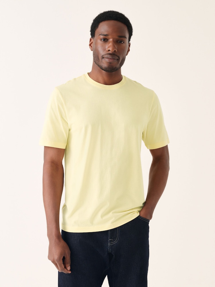 Yellow Regular Fit Essential Crew Neck Cotton T-Shirt - Image 1 of 7
