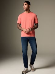 Pink Coral Regular Fit Essential Crew Neck Cotton T-Shirt - Image 2 of 8