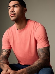 Pink Coral Regular Fit Essential Crew Neck Cotton T-Shirt - Image 4 of 8