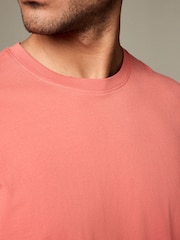 Pink Coral Regular Fit Essential Crew Neck Cotton T-Shirt - Image 5 of 8