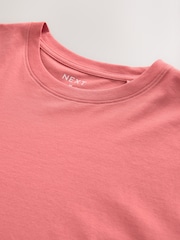 Pink Coral Regular Fit Essential Crew Neck Cotton T-Shirt - Image 7 of 8