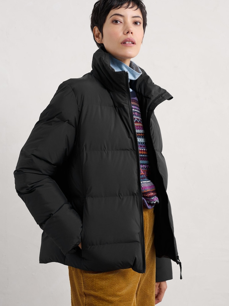 Seasalt Cornwall Black Field Path Padded Waterproof Jacket - Image 1 of 5 Seasalt Cornwall Black Field Path Padded Waterproof Jacket - Image 1 of 5