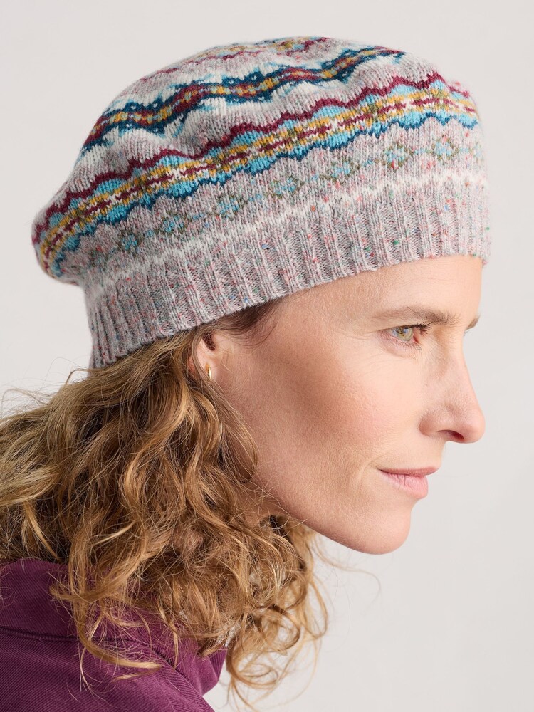 Seasalt Cornwall Blue/Pink Multi Lundy Bay Beret Hat - Image 2 of 3