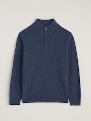 Seasalt Cornwall Blue Mens Reefpoint Quarter Zip Jumper - Image 4 of 5
