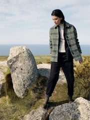 أسود - سترة من مزيج من الصوف بنقشة مربعات Beamwind من Seasalt Cornwall - صورة 2 من 7