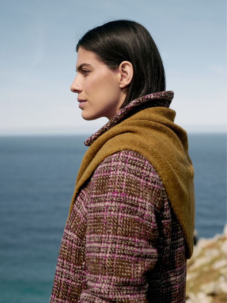 Seasalt Cornwall Yellow Wild Bilberry Knitted Triangle Scarf - Image 1 of 7