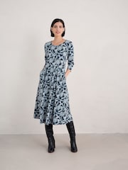 Seasalt Cornwall Blue Veronica Midi Dress - Image 1 of 5