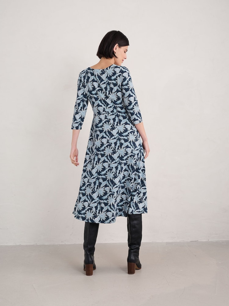 Seasalt Cornwall Blue Veronica Midi Dress - Image 2 of 5