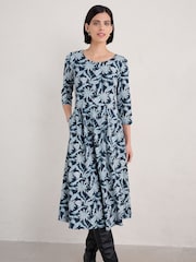 Seasalt Cornwall Blue Veronica Midi Dress - Image 3 of 5