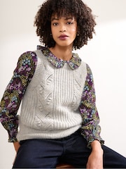 Seasalt Cornwall Black Last Leaf Printed Organic Cotton Top - Image 1 of 8