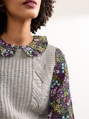 Seasalt Cornwall Black Last Leaf Printed Organic Cotton Top - Image 3 of 8