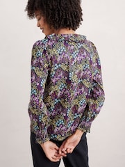 Seasalt Cornwall Black Last Leaf Printed Organic Cotton Top - Image 5 of 8