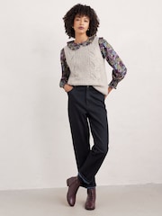 Seasalt Cornwall Black Last Leaf Printed Organic Cotton Top - Image 6 of 8