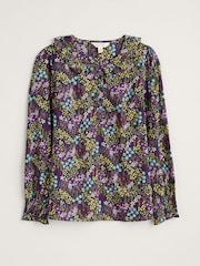Seasalt Cornwall Black Last Leaf Printed Organic Cotton Top - Image 7 of 8