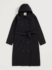 Seasalt Cornwall Black Tall Penweathers Waterproof Trench Coat - Image 4 of 5