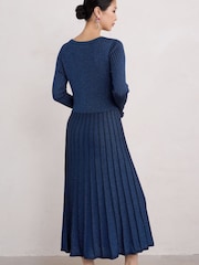 Seasalt Cornwall Blue Petite Glass Stem Sparkly Knitted Dress - Image 2 of 5