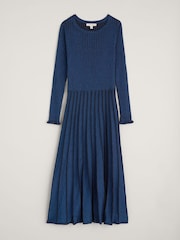 Seasalt Cornwall Blue Petite Glass Stem Sparkly Knitted Dress - Image 5 of 5